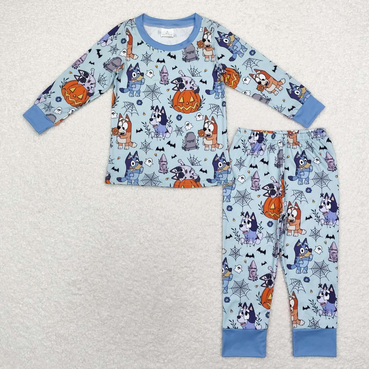 BLP0726 Cartoon Dog Pumpkin Print Boys Halloween Pajamas Clothes Set