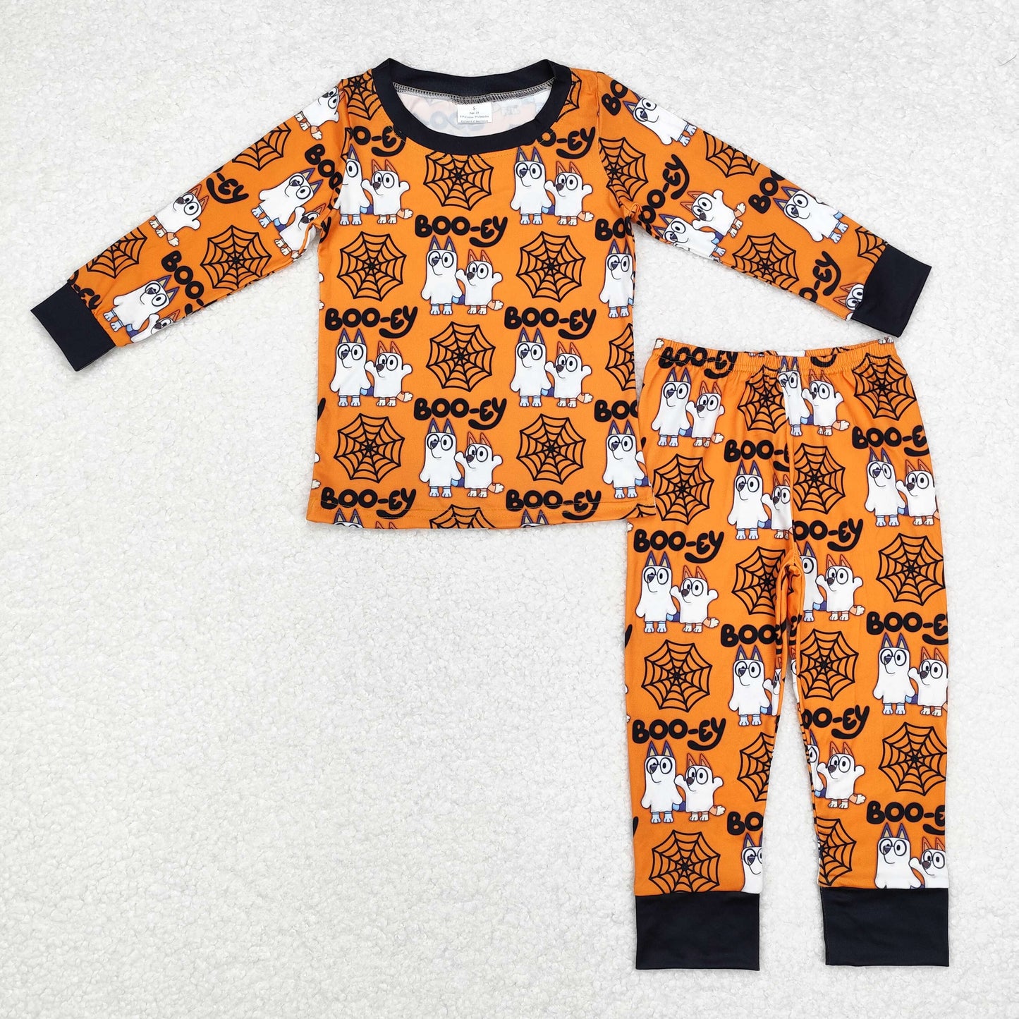 BLP0727 Cartoon Dog Web Print Boys Halloween Pajamas Clothes Set