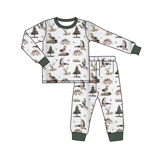 (Pre-order)BLP0823 Duck Print Boys Fall Pajamas Clothes Set