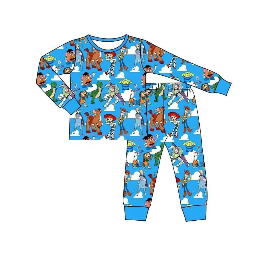 (Pre-order)BLP0929 Cartoon Toys Print Boys Fall Pajamas Clothes Set