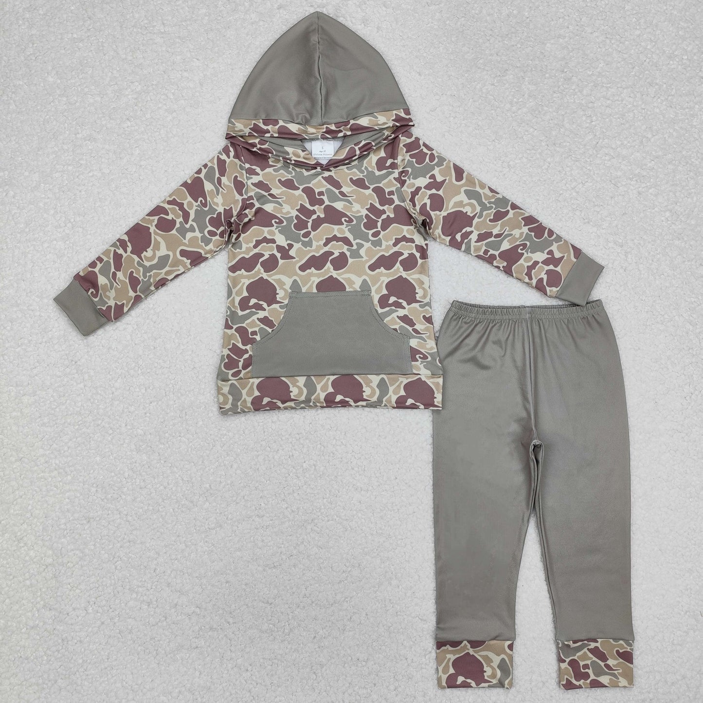 BLP0960 Camo Print Boys Fall Hoodie Clothes Set