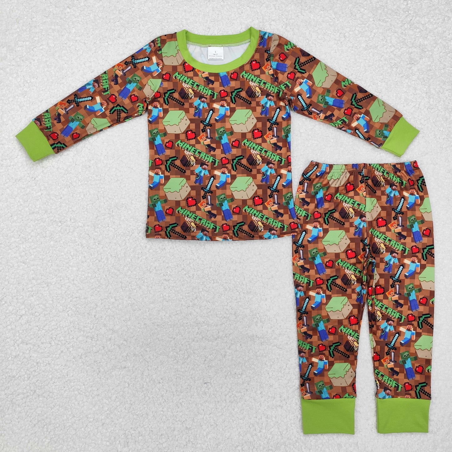 BLP1024 MINE** Games Print Boys Pajamas Clothes Set