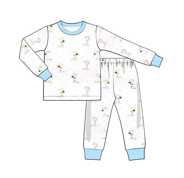 (Pre-order)BLP1035 Raining Print Boys Pajamas Clothes Set