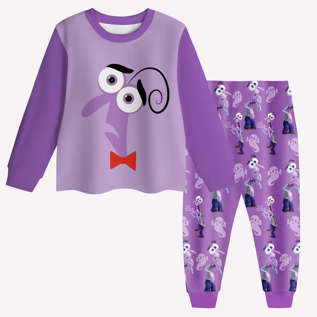 (Pre-order)BLP1050 Cartoon Figure Inside Out Purple Print Kids Pajamas Clothes Set