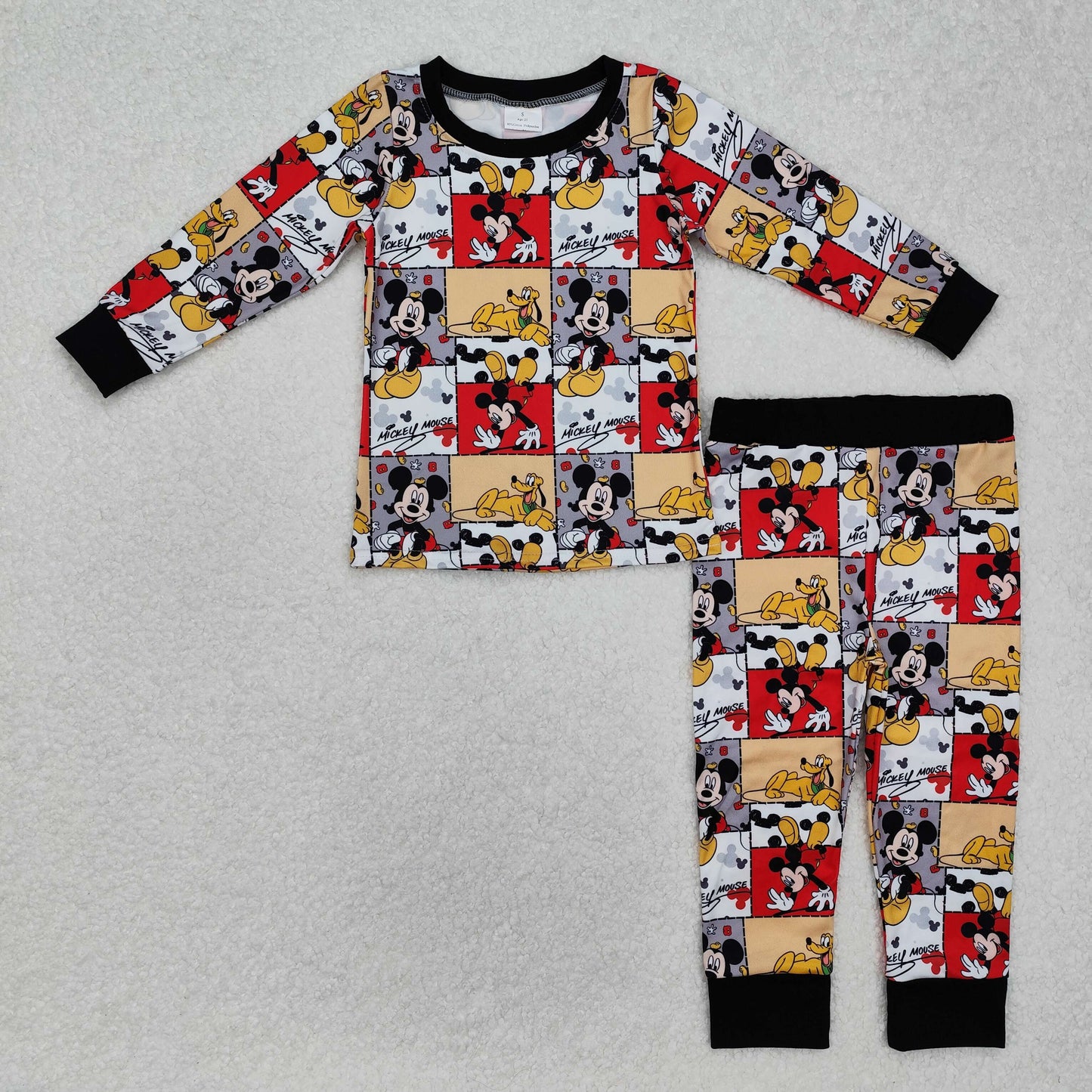 BLP1058 Cartoon Mouse Print Boys Long Sleeve Pajamas Clothes Set