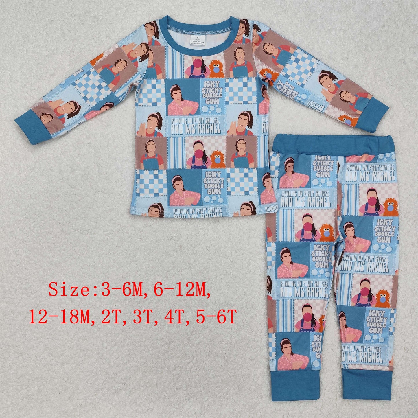 Cartoon Teacher Ms.Rache* Print Sibling Pajamas Matching Clothes