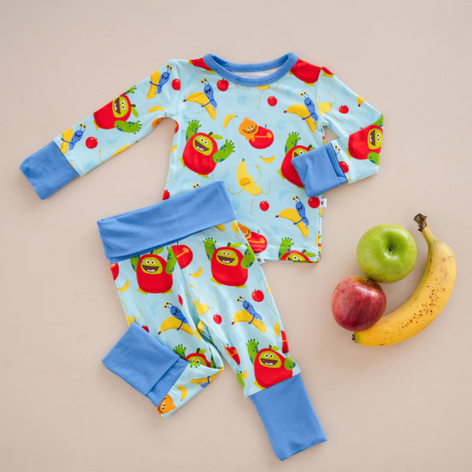 (Pre-order)BLP1076 Cartoon Fruits Print Boys Pajamas Clothes Set