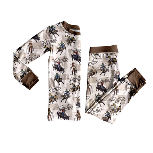(Pre-order)BLP1085 Rodeo Cowboy Print Boys Pajamas Clothes Set