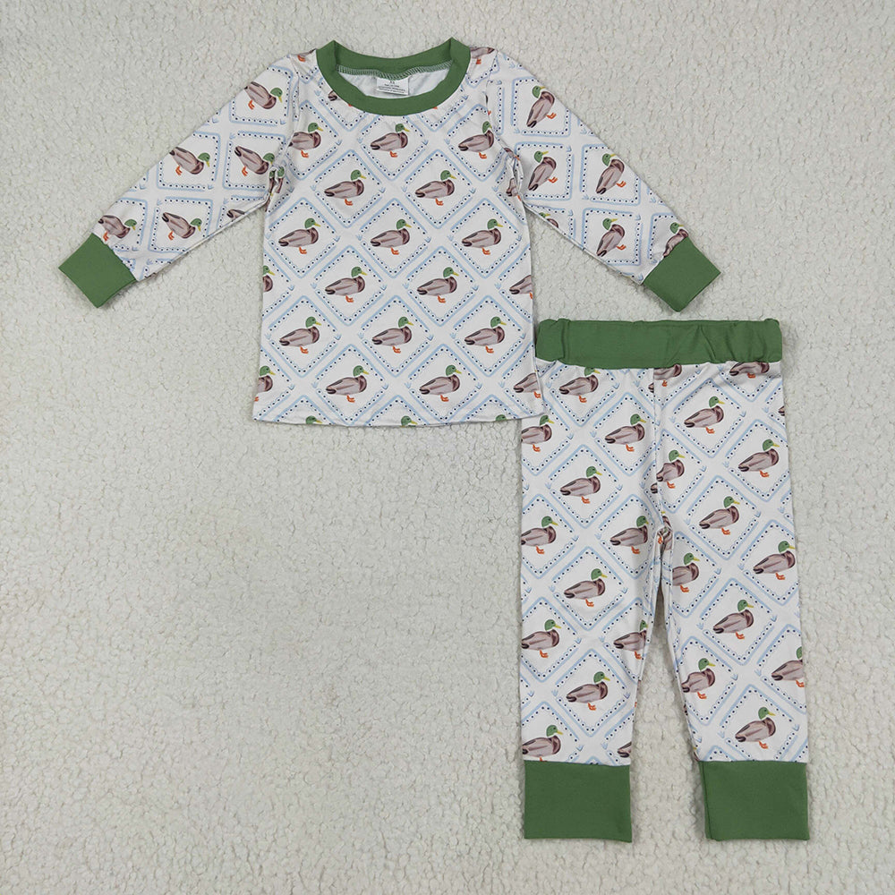 Duck Print Boys Fall Pajamas Outfits Brothers Wear