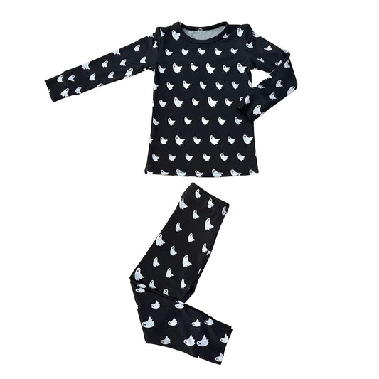 (Pre-order)BLP1165 Ghost Black Print Boys Halloween Pajamas Clothes Set