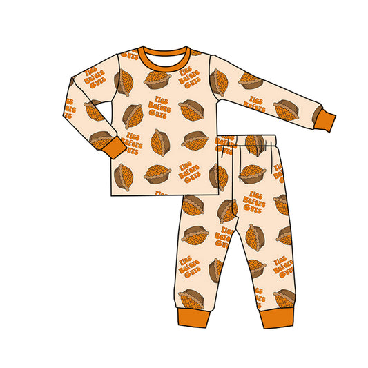 (Pre-order)BLP1173 Pie Print Kids Thanksgiving Pajamas Clothes Set