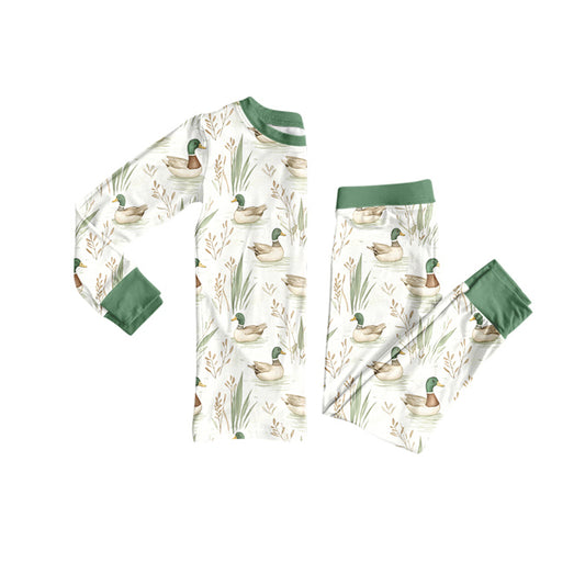 (Pre-order)BLP1196 Duck Print Boys Fall Pajamas Clothes Set