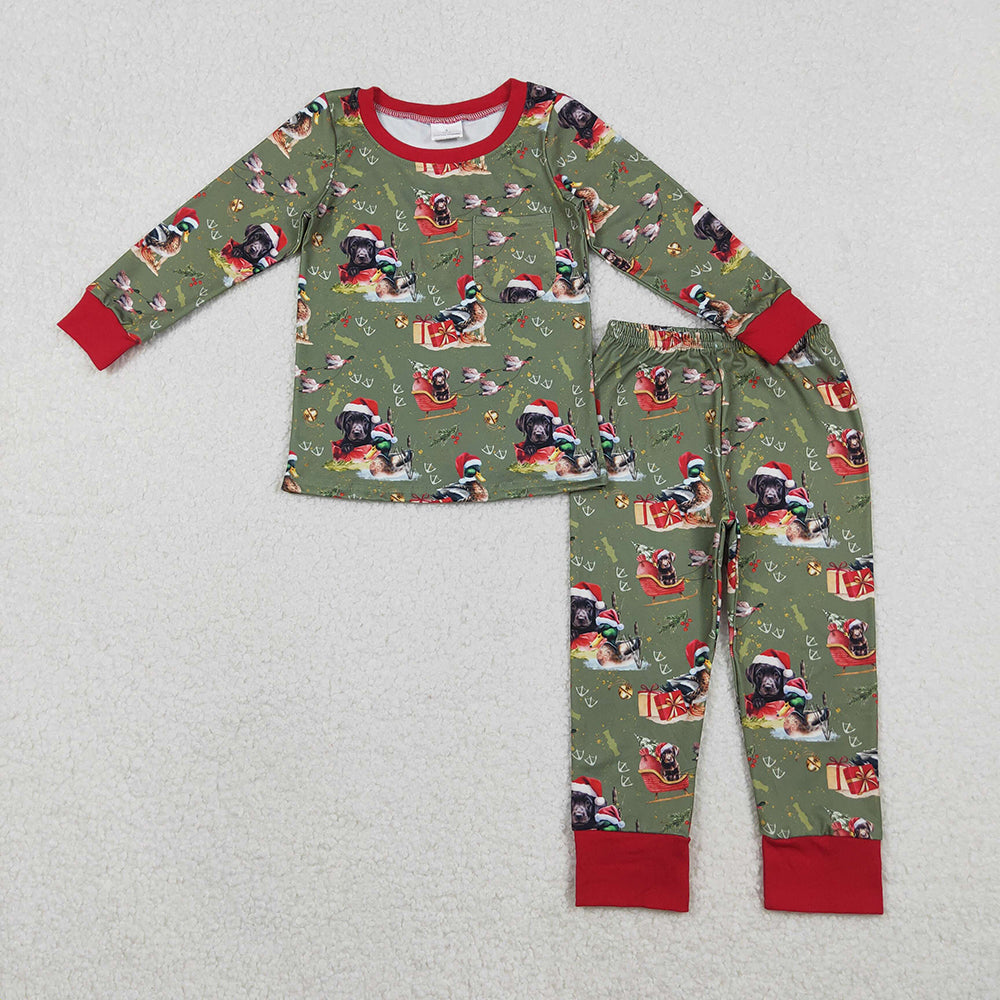 Go Hunting Duck Print Boys Fall Pajamas Outfits Brothers Wear