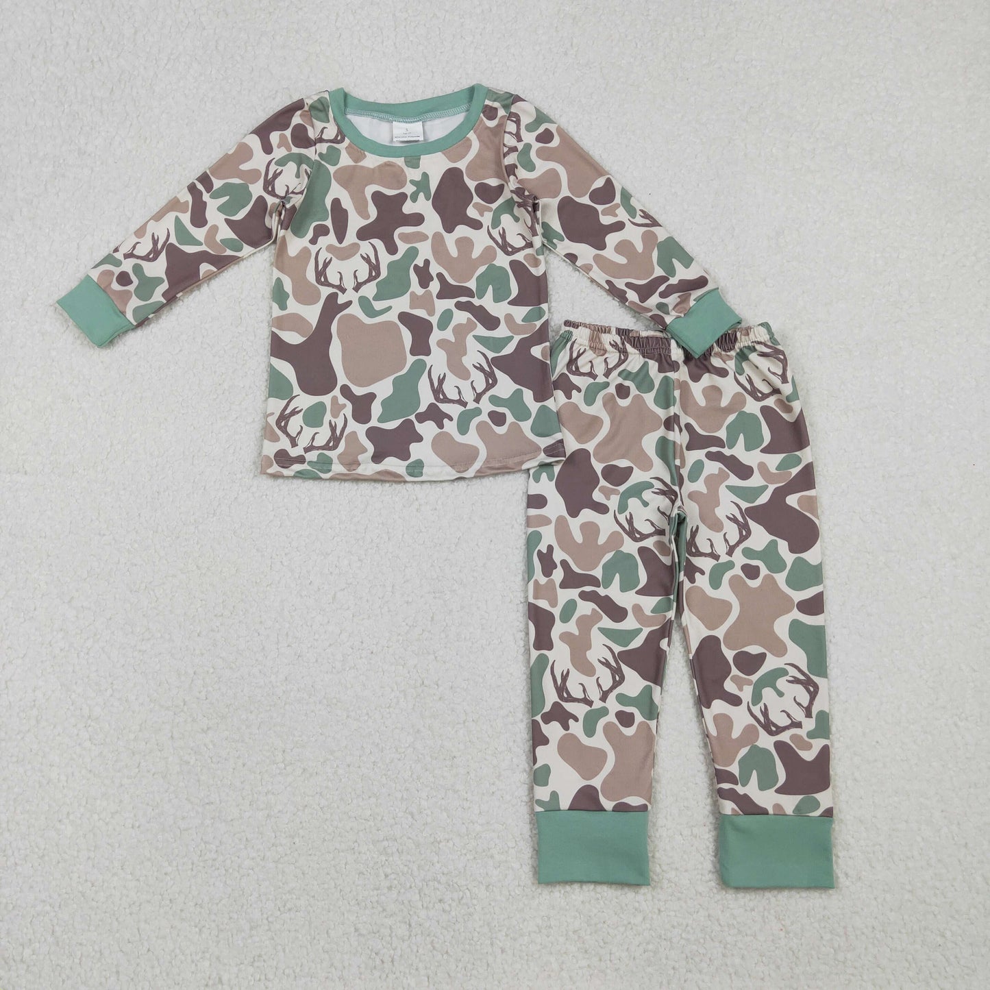 Brown Green Camo Print Boys Fall Hunting Clothes Brothers Matching Wear