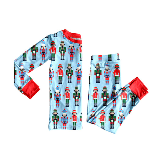(Pre-order)BLP1242 Nutcracke* Soldier Print Boys Christmas Pajamas Clothes Set