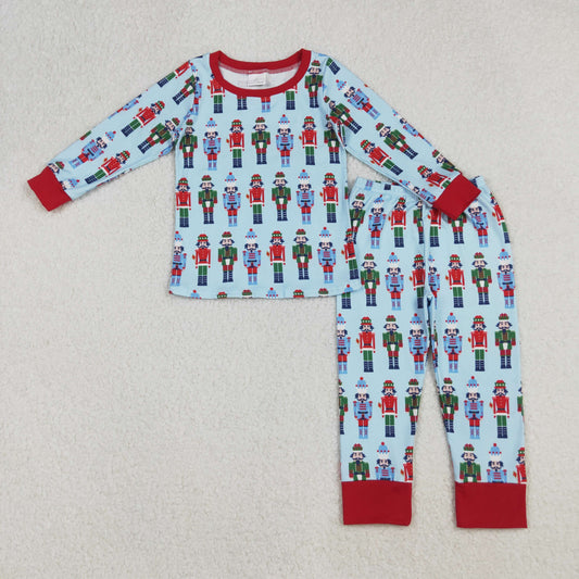 BLP1242 Nutcracke* Soldier Print Boys Christmas Pajamas Clothes Set
