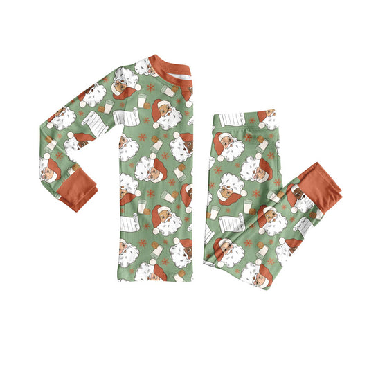 (Pre-order)BLP1245 Santa Cookie Print Boys Christmas Pajamas Clothes Set