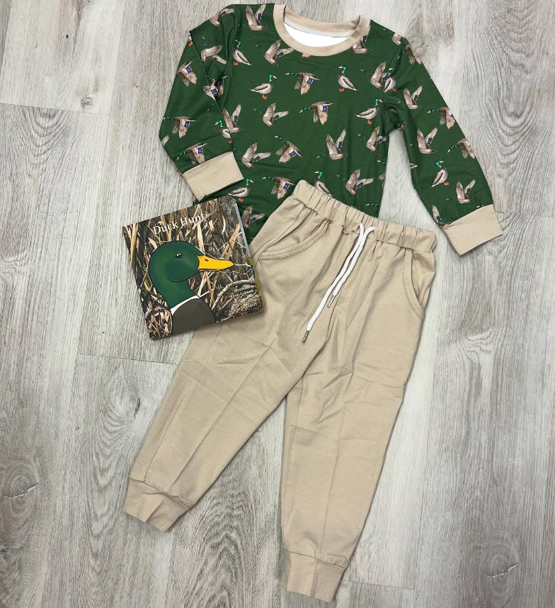 (Pre-order)BLP1261 Duck Top Pockets Pants Boys Fall Clothes Set
