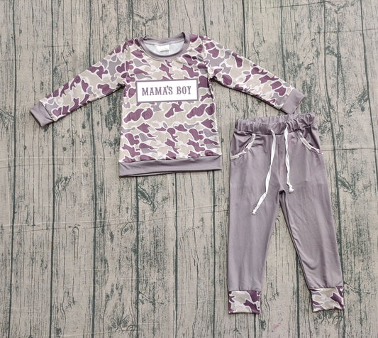 (Pre-order)BLP1333 MAMA'S BOY Camo Top Pockets Pants Boys Clothes Set