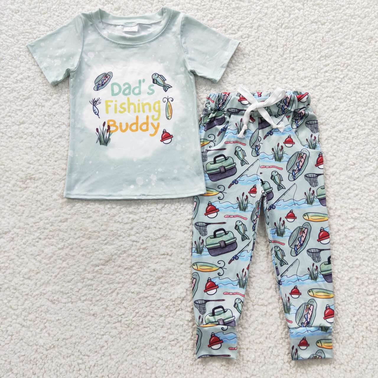 BSPO0112 Dad's fishing buddy boys clothes set