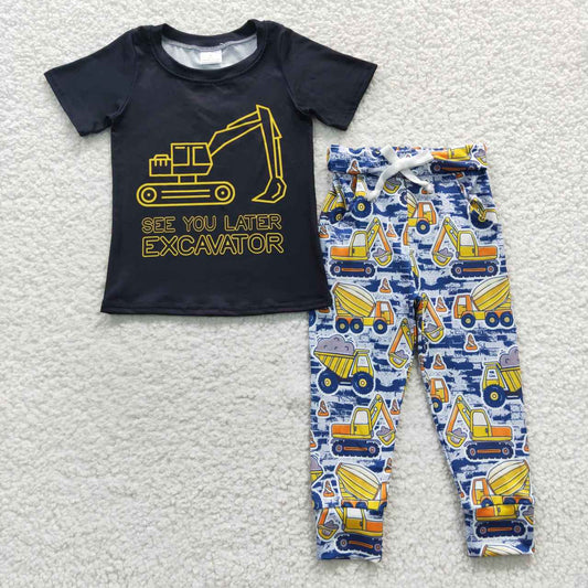 BSPO0132 See you later excavator boys clothes set