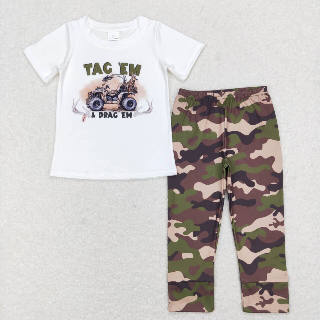 BSPO0234 Tractors Top Camo Pants Boys Clothes Set