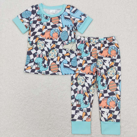 BSPO0283 Dino Eggs Cute Boys Easter Pajamas Clothes Set