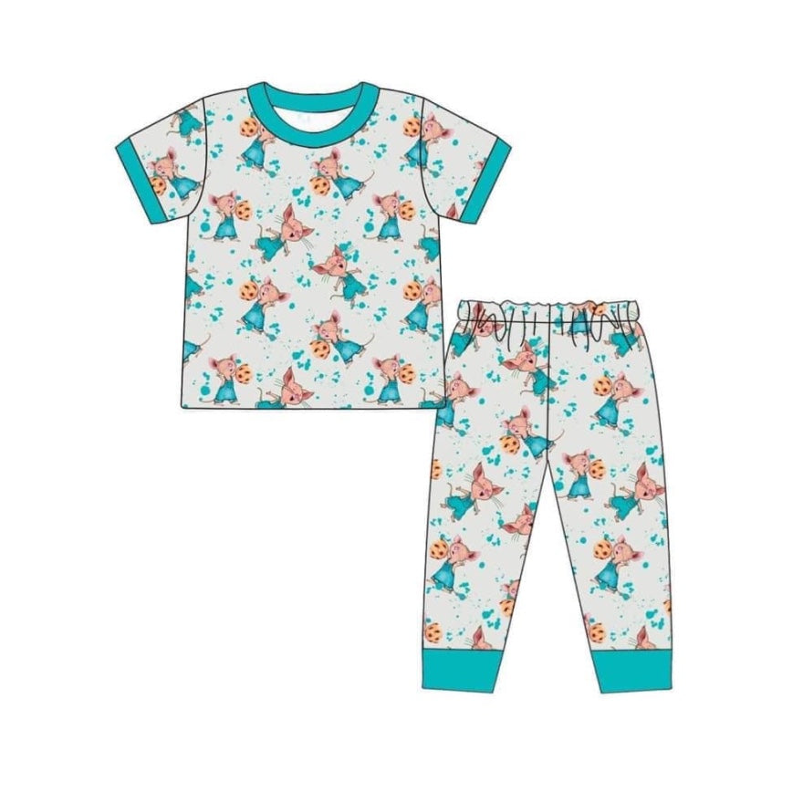 (Pre-order)BSPO0358 Cute Mouse Print Boys Pajamas Clothes Set