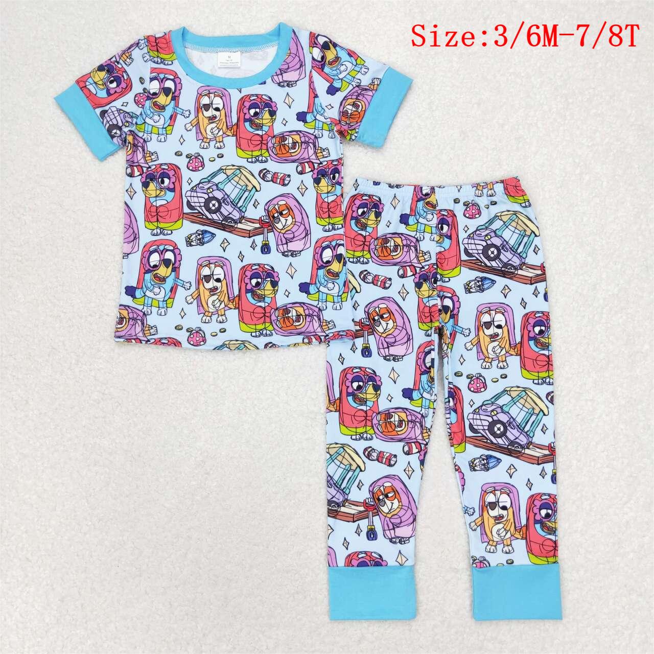 BSPO0383 Cartoon Dog Print Boys Pajamas Clothes Set
