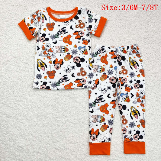 BSPO0390 Cartoon Dog Halloween Print Boys Pajamas Clothes Set