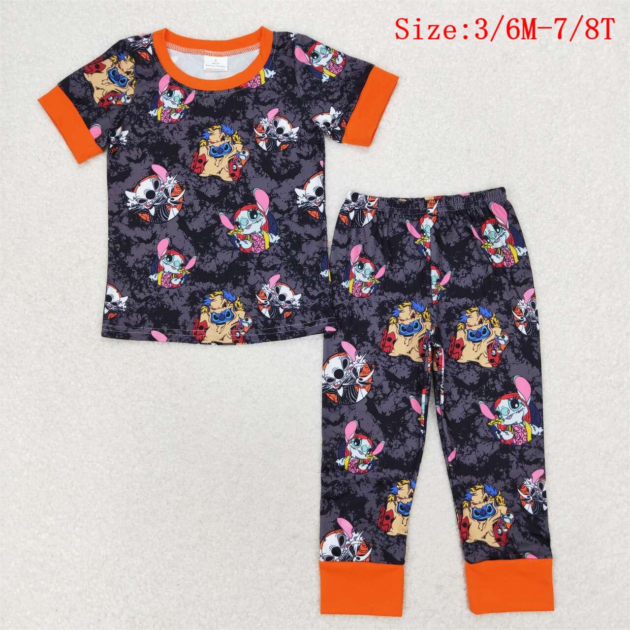 BSPO0417 Cartoon Dog Print Boys Halloween Pajamas Clothes Set