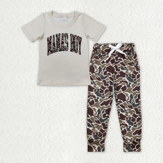 BSPO0475 MAMA'S BOY Camo Print Pants Boys Clothes Set