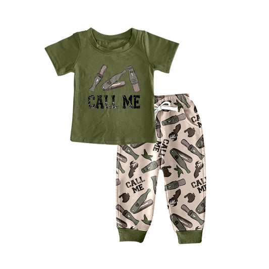 (Pre-order)BSPO0479 Call Me Hunting Print Boys Clothes Set