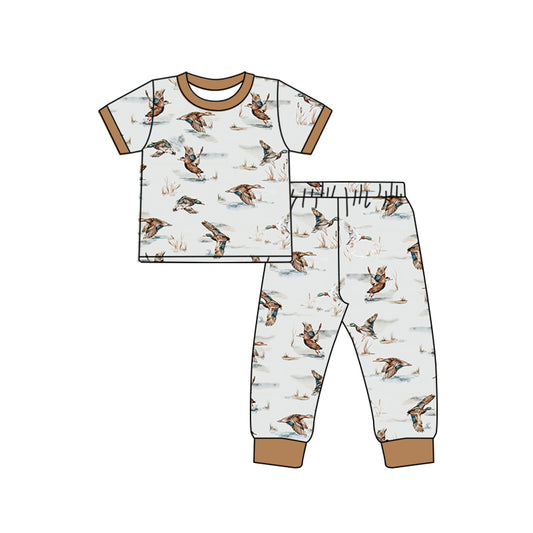 (Pre-order)BSPO0493 Duck Print Boys Pajamas Clothes Set