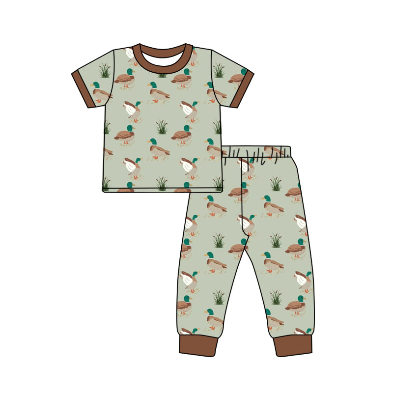 (Pre-order)BSPO0554 Duck Print Boys Pajamas Clothes Set