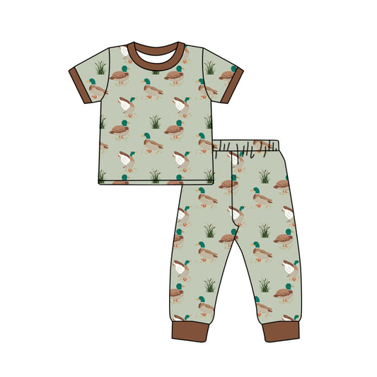 (Pre-order)BSPO0554 Duck Print Boys Pajamas Clothes Set