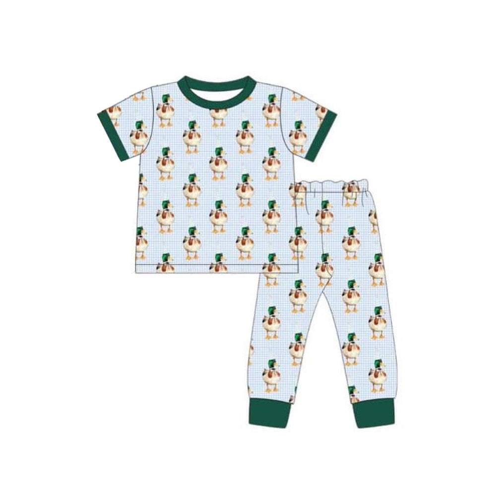(Pre-order)BSPO0624 Duck Print Pants Boys Pajamas Clothes Set