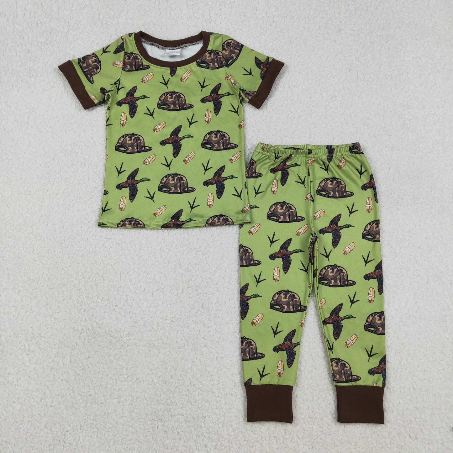 Duck Hat Camo Print Boys Pajamas Clothes Brothers Matching Wear