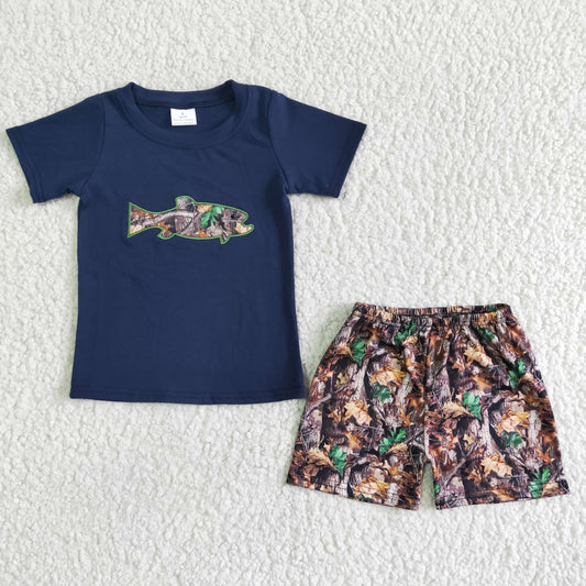 (Promotion)Boys summer embroidery outfits   BSSO0010