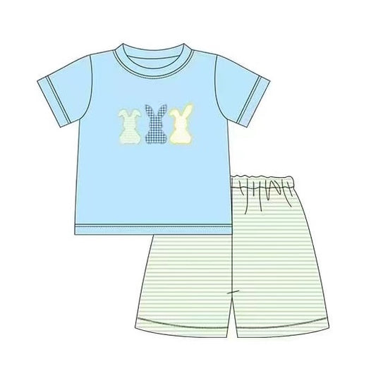 (Pre-order)BSSO0309  Blue Bunny Boys Shorts Easter Clothes Set