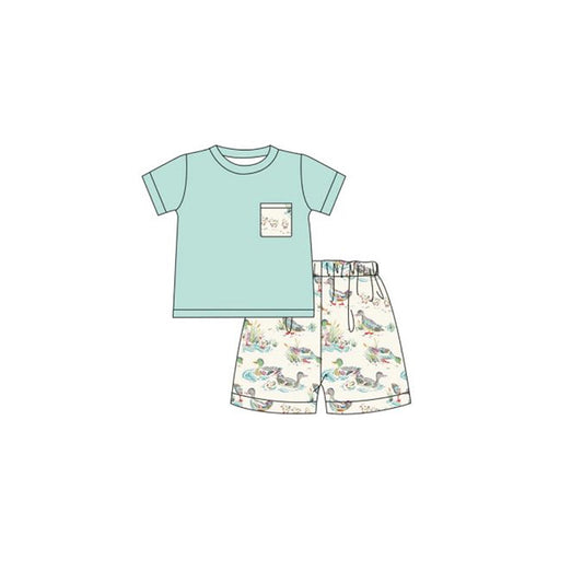 (Pre-order)BSSO0672  Pocket Top Duck Shorts Boys Summer Clothes Set