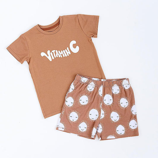 (Pre-order)BSSO0849 Vitamin C Top Sun Shorts Boys Summer Clothes Set