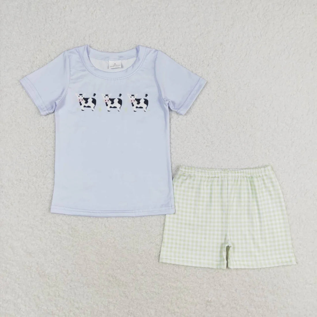 Cows Blue Print Sibling Summer Matching Clothes