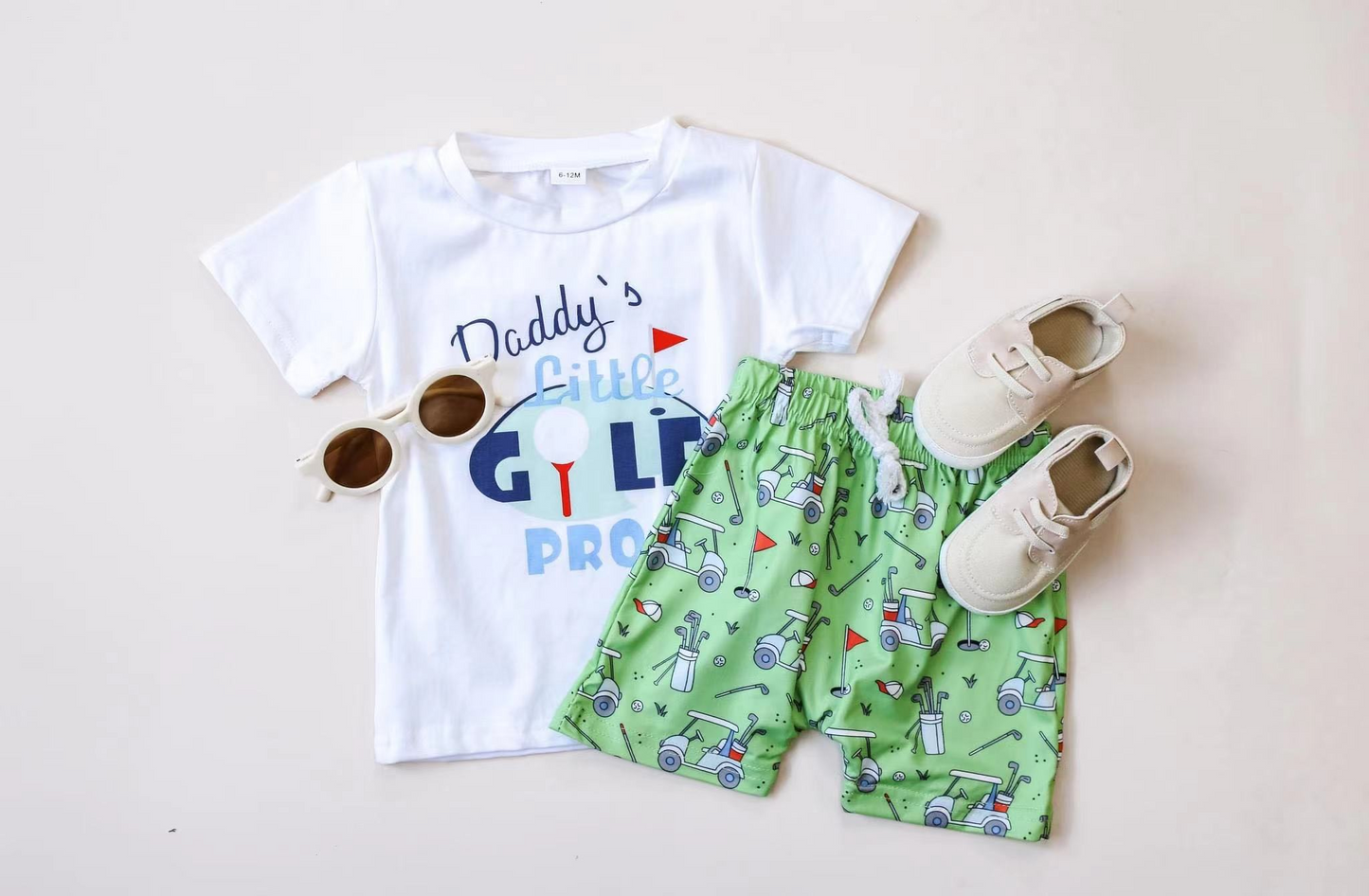 (Pre-order)BSSO0962 Daddy's Little Golf Print Boys Summer Clothes Set