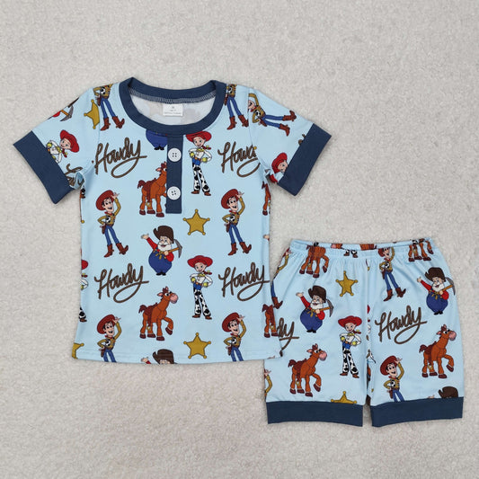 BSSO1214 Cartoon Toys Print Boys Summer Pajamas Clothes Set