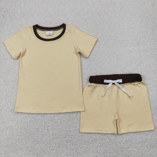 BSSO1310  Yellow Color Boys Summer Clothes Set