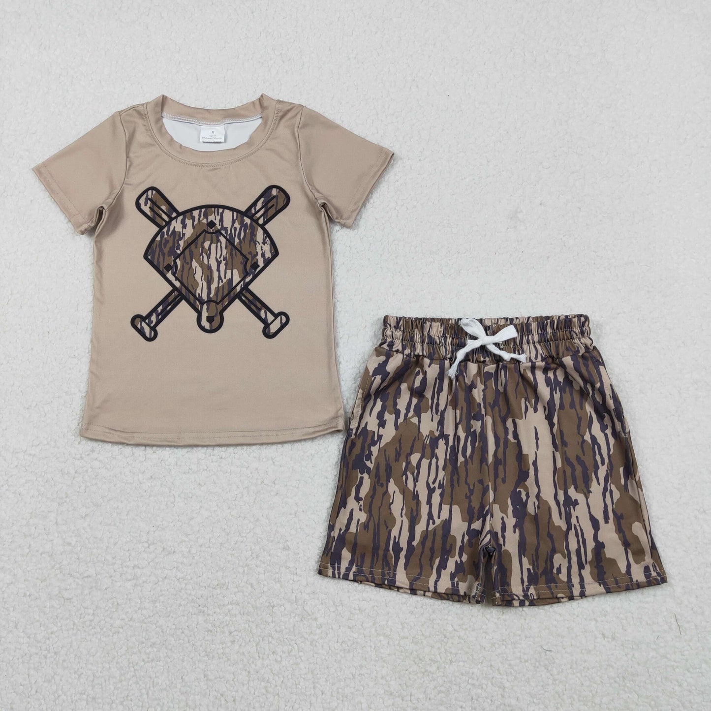 9 Colors Baseball Top Camo Shorts Boys Summer Clothes Set Brothers Wear