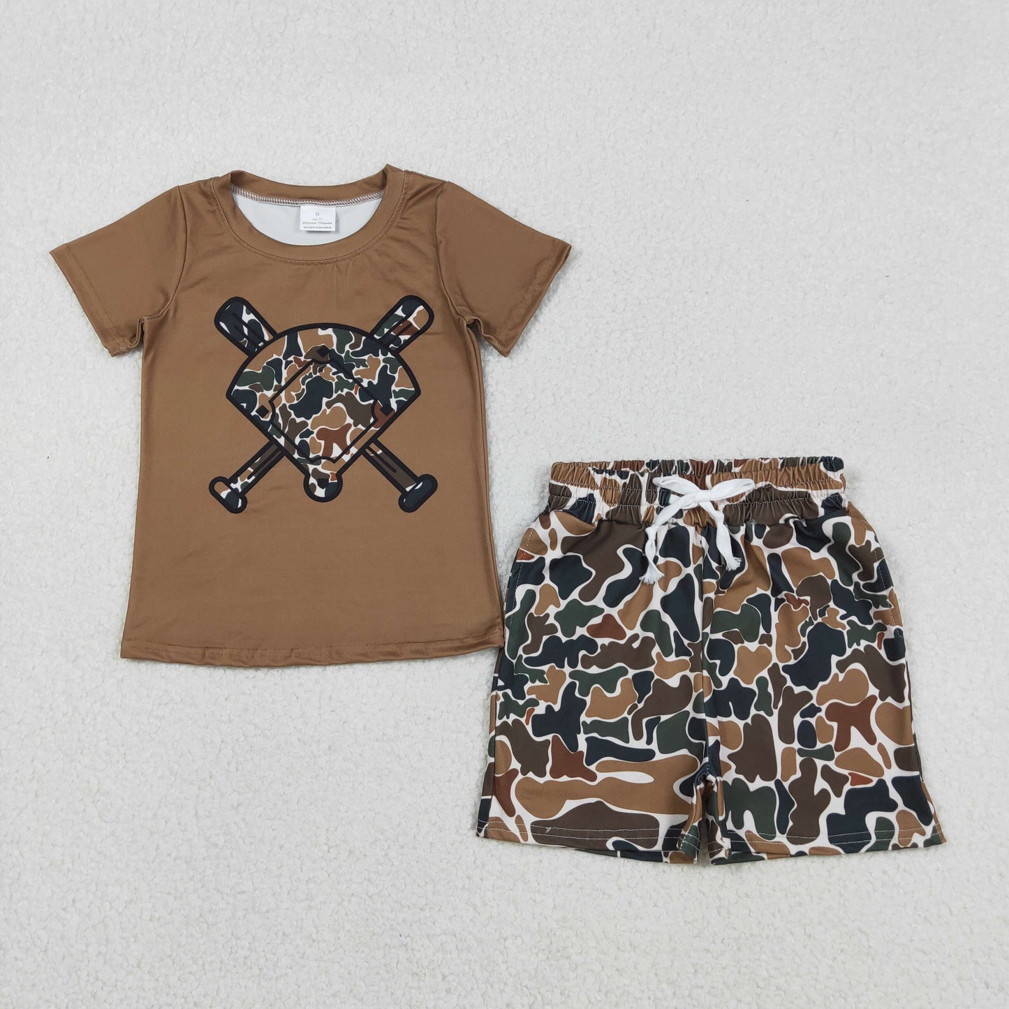 9 Colors Baseball Top Camo Shorts Boys Summer Clothes Set Brothers Wear