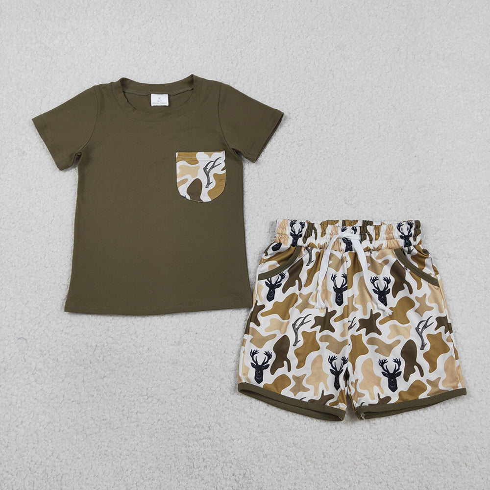 Deer Camo Boys Summer Matching Clothes Brothers Wear