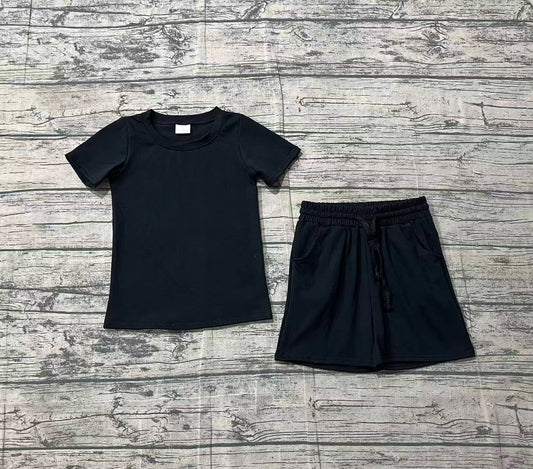 (Pre-order)BSSO1889  Black Top Pockets Shorts Boys Summer Clothes Set